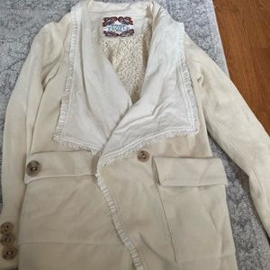 Creme free people sweater jacket